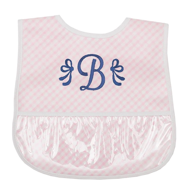 Pink Check Laminated Bib