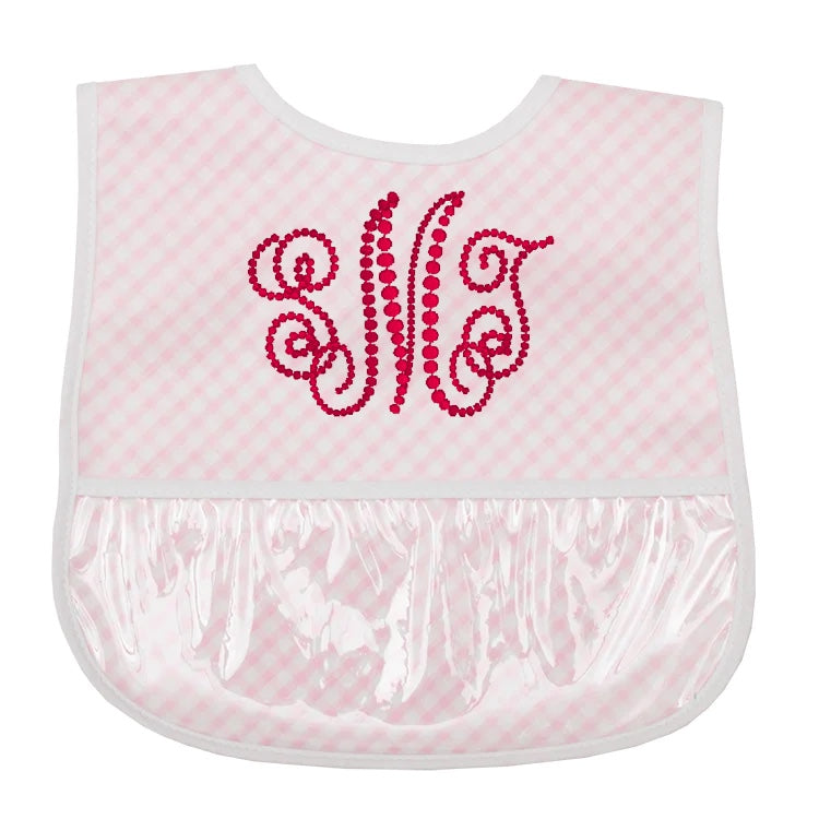 Pink Check Laminated Bib
