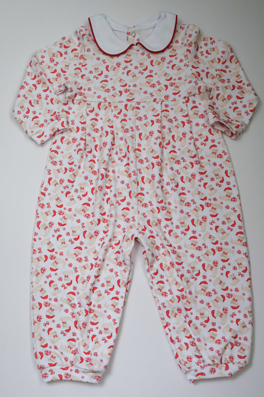 Long Sleeve Christmas Puppy Romper
