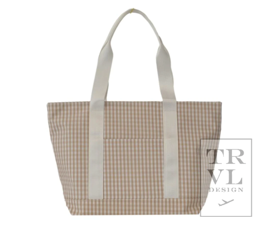Classic Tote- Khaki Gingham