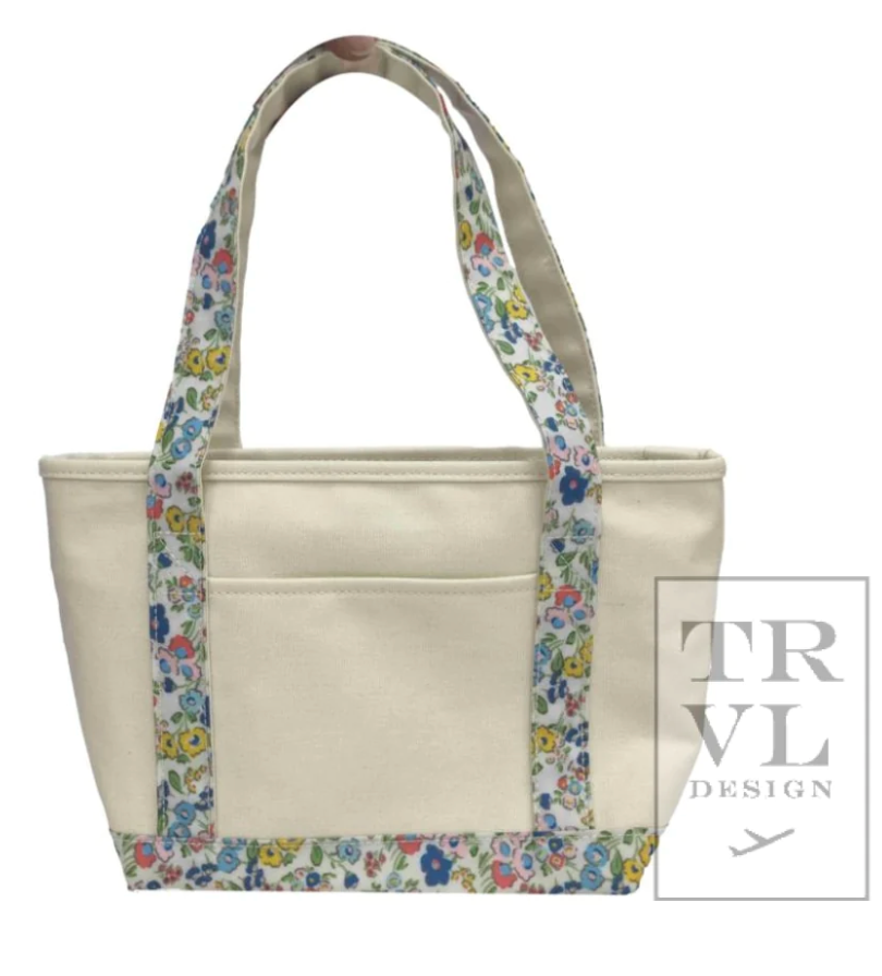 Mini Tote- Coated Canvas: Posies