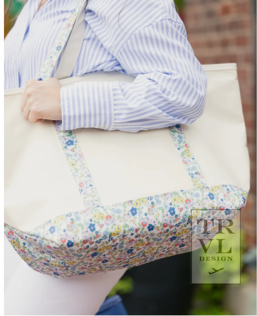 Maxi Tote- Coated Canvas: Posies