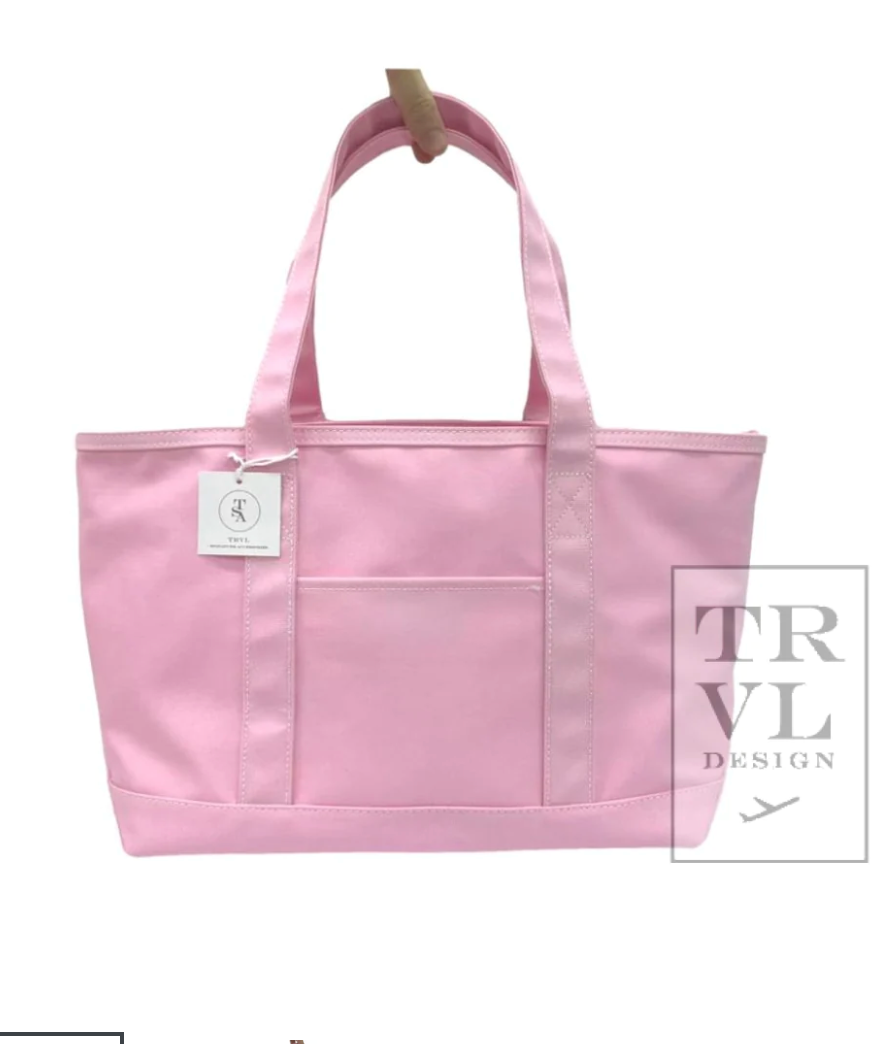 Medium Tote- Coated Canvas: Peony