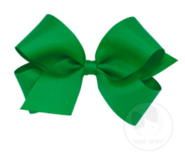 Wee Ones: Medium Grosgrain Bow-Green