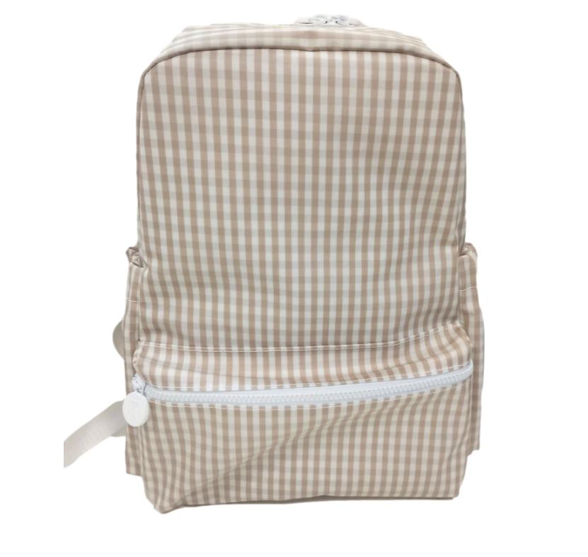 Backpack-Khaki Gingham