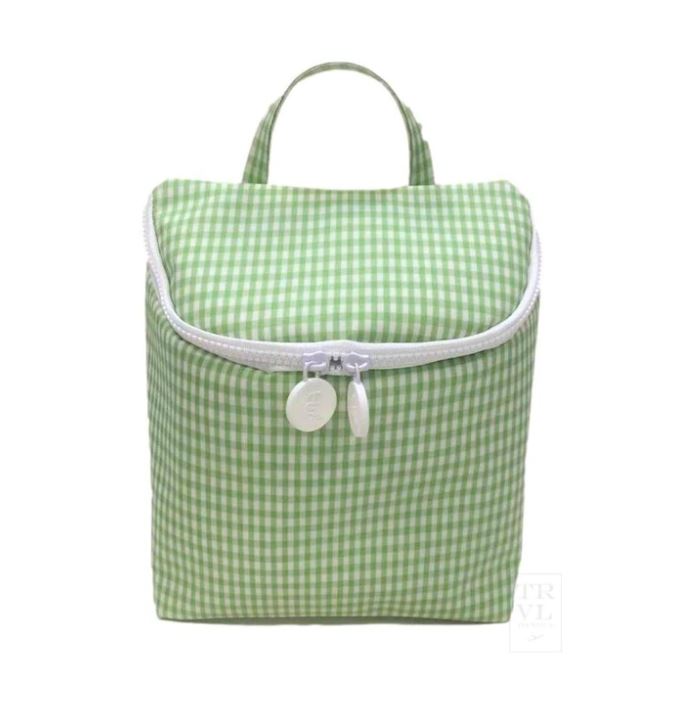 Insulated Bottle/Lunch Bag- Leaf Gingham