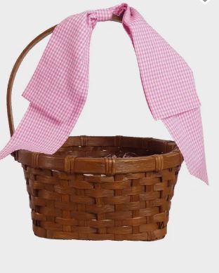 Pink Gingham Easter Basket Bow