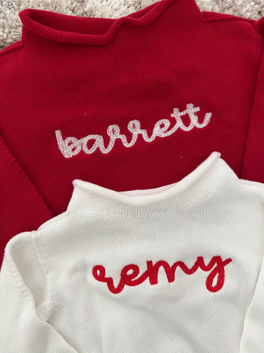 Rollneck Sweater-Red