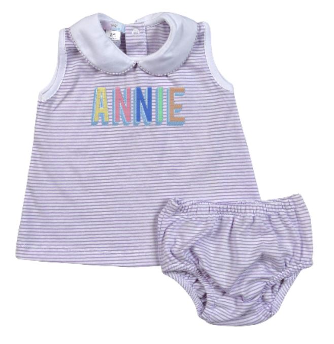 Purple Stripe Diaper Set