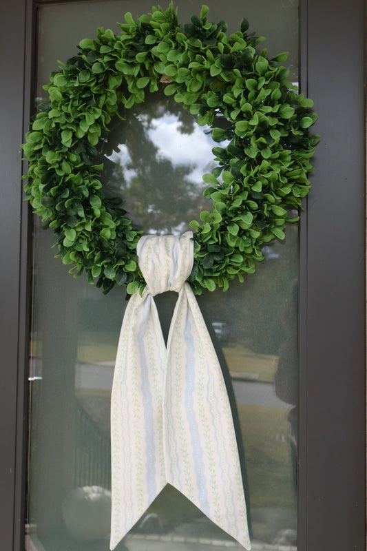 Blue Floral Wreath Sash