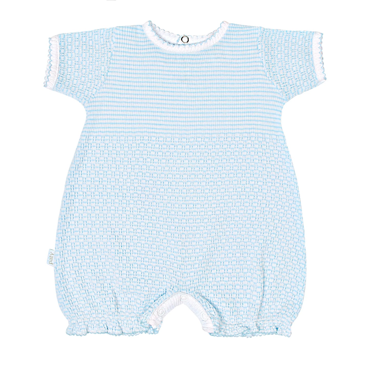 Short Sleeve Bubble Romper- Blue