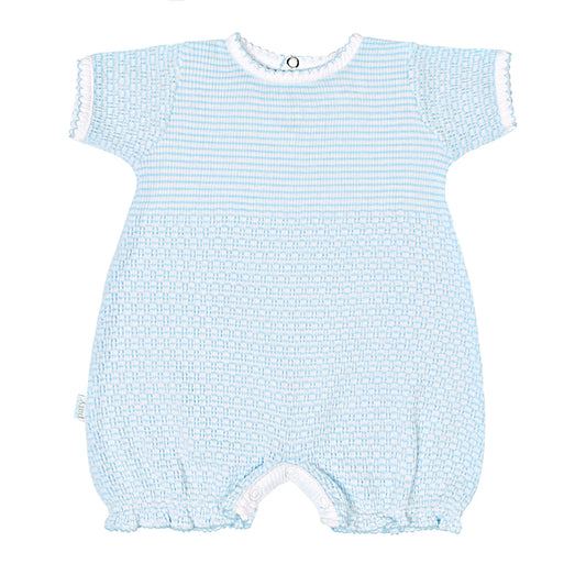 Short Sleeve Bubble Romper- Blue