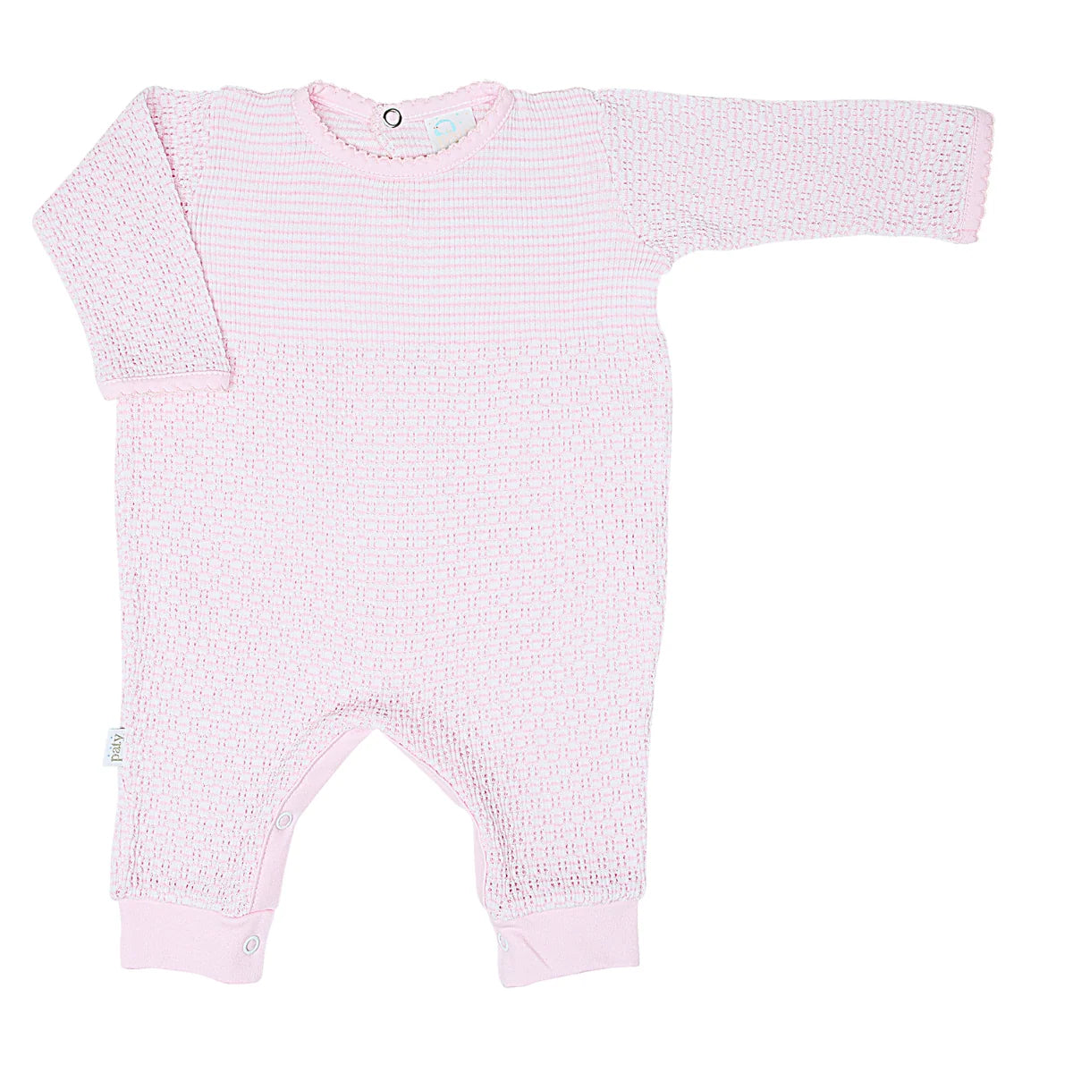 Solid Color Romper W/Pima Trim- Pink