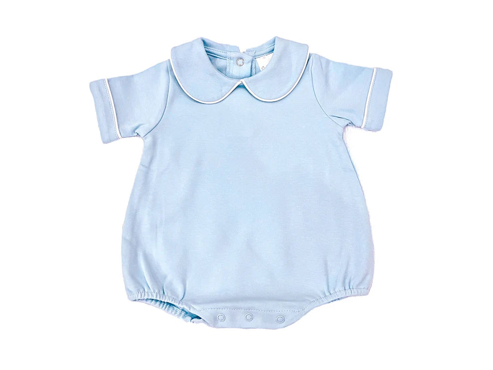 Piped Collared Bubble-Light Blue