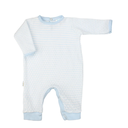 Pinstriped Romper-Blue