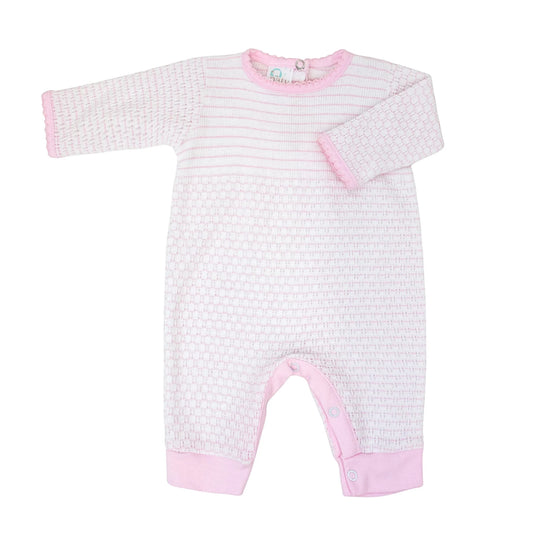 Pinstriped Romper-Pink