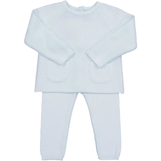 Pocket Sweater Set- Powder Blue