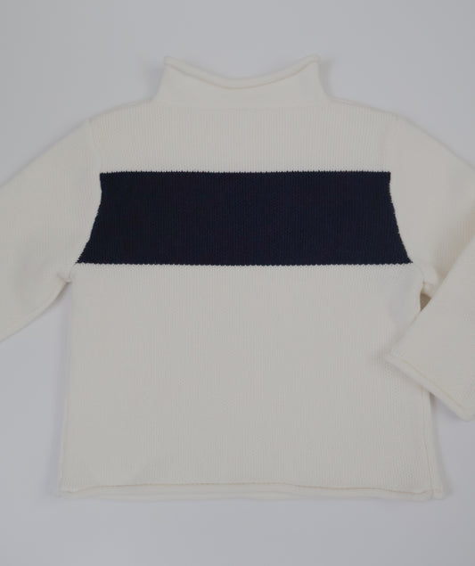 Cream/Navy Striped Sweater