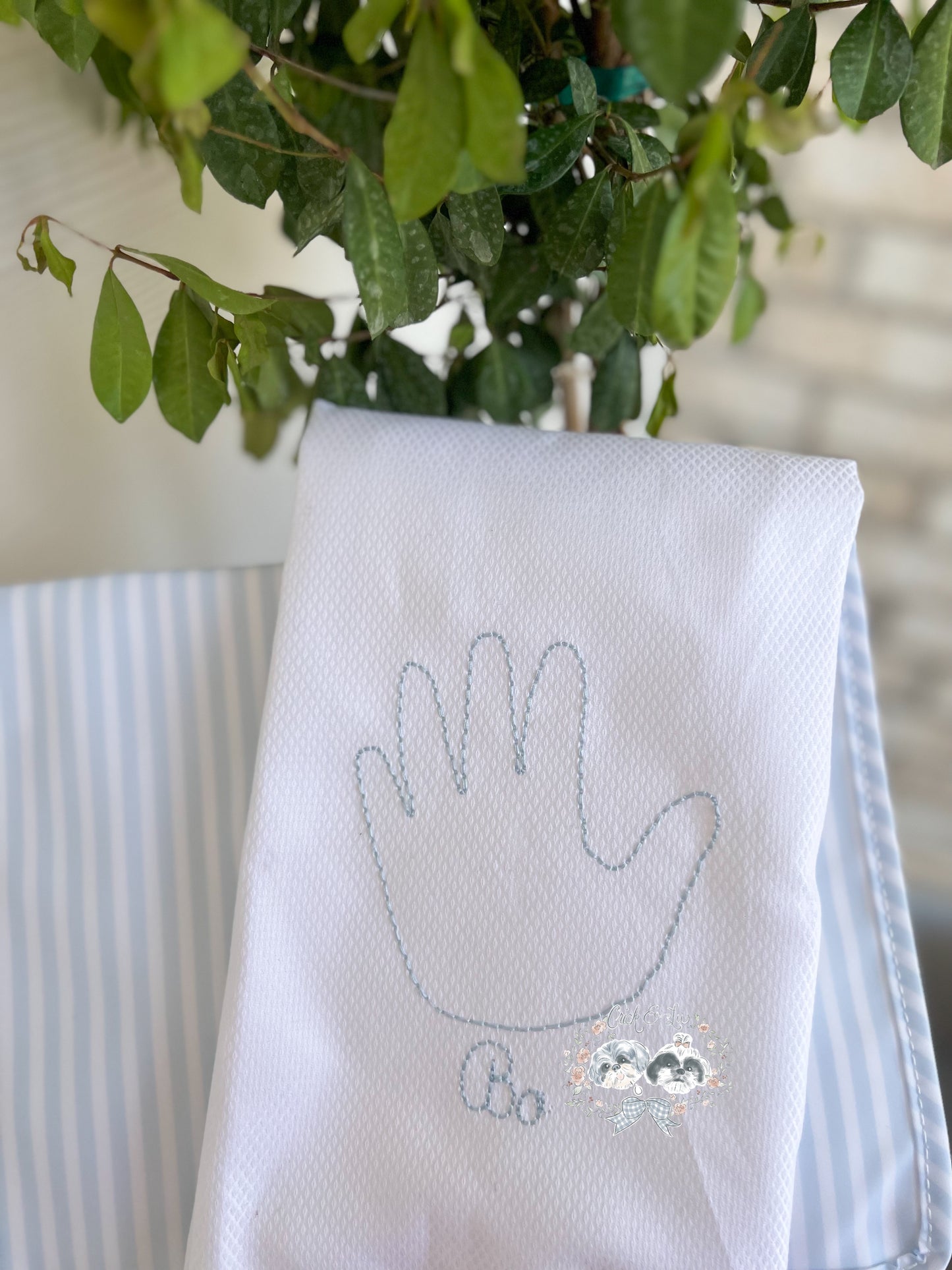 Hand Print Tea Towel (1 handprint) *Please read description