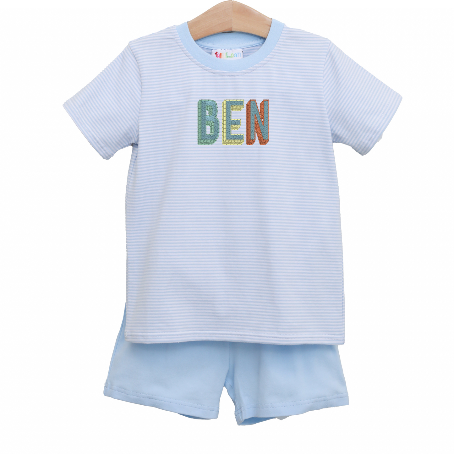 Avery Short Set- Light Blue Stripe