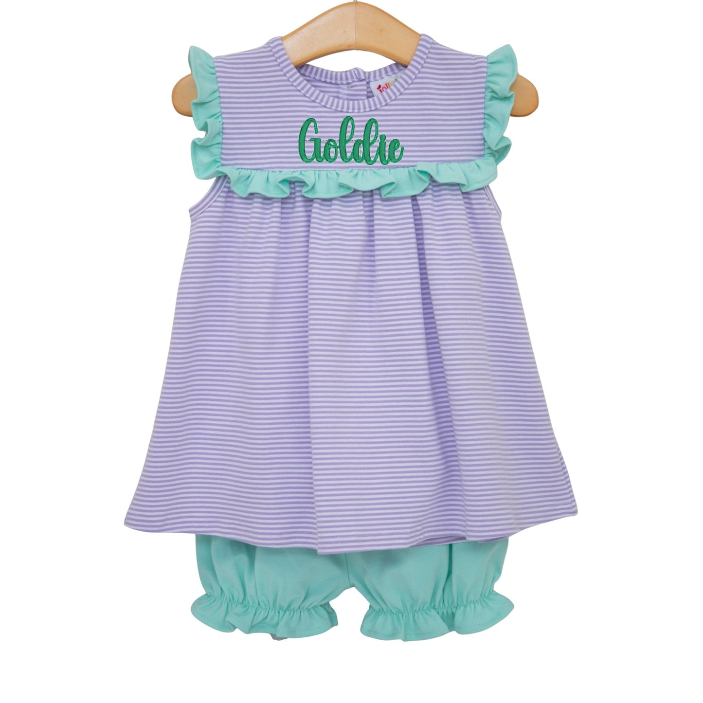 Bella Bloomer Set- Lavendar Stripe and Mint
