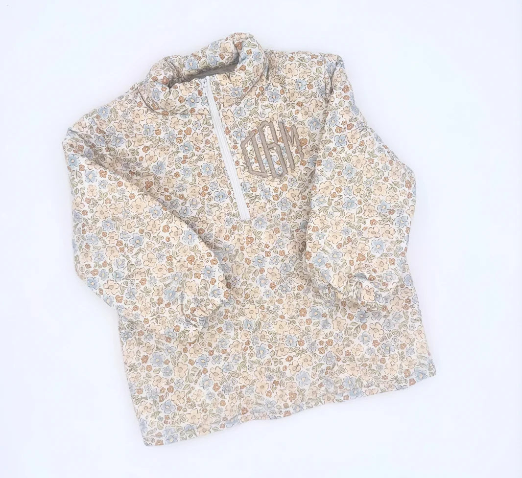 Quilted Quarter Zip- Floral