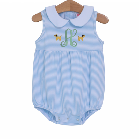 Charlotte Sleeveless Bubble- Light Blue Stripe (unisex)