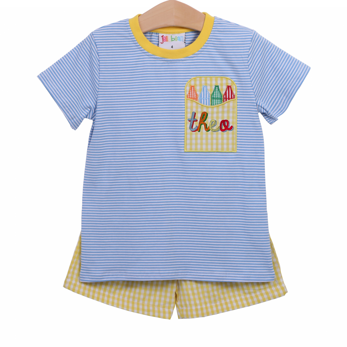Crayon Pocket Applique Short Set