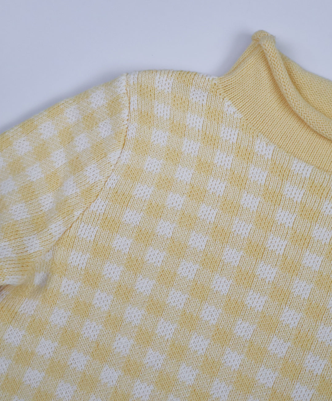 Gingham Rollneck Sweater- Butter Yellow