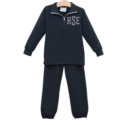 Evan Pullover Set- Navy