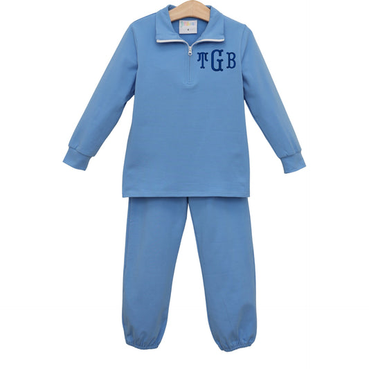 Evan Pullover Set- Cornflower Blue