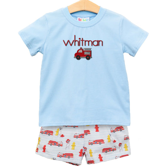 Firetruck Print Short Set