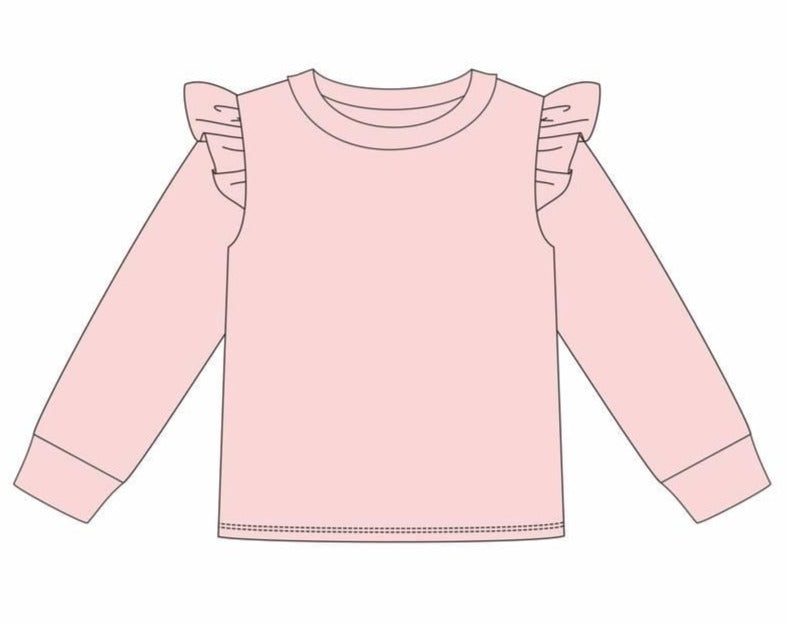 Ruffle Sweatshirt- Light Pink