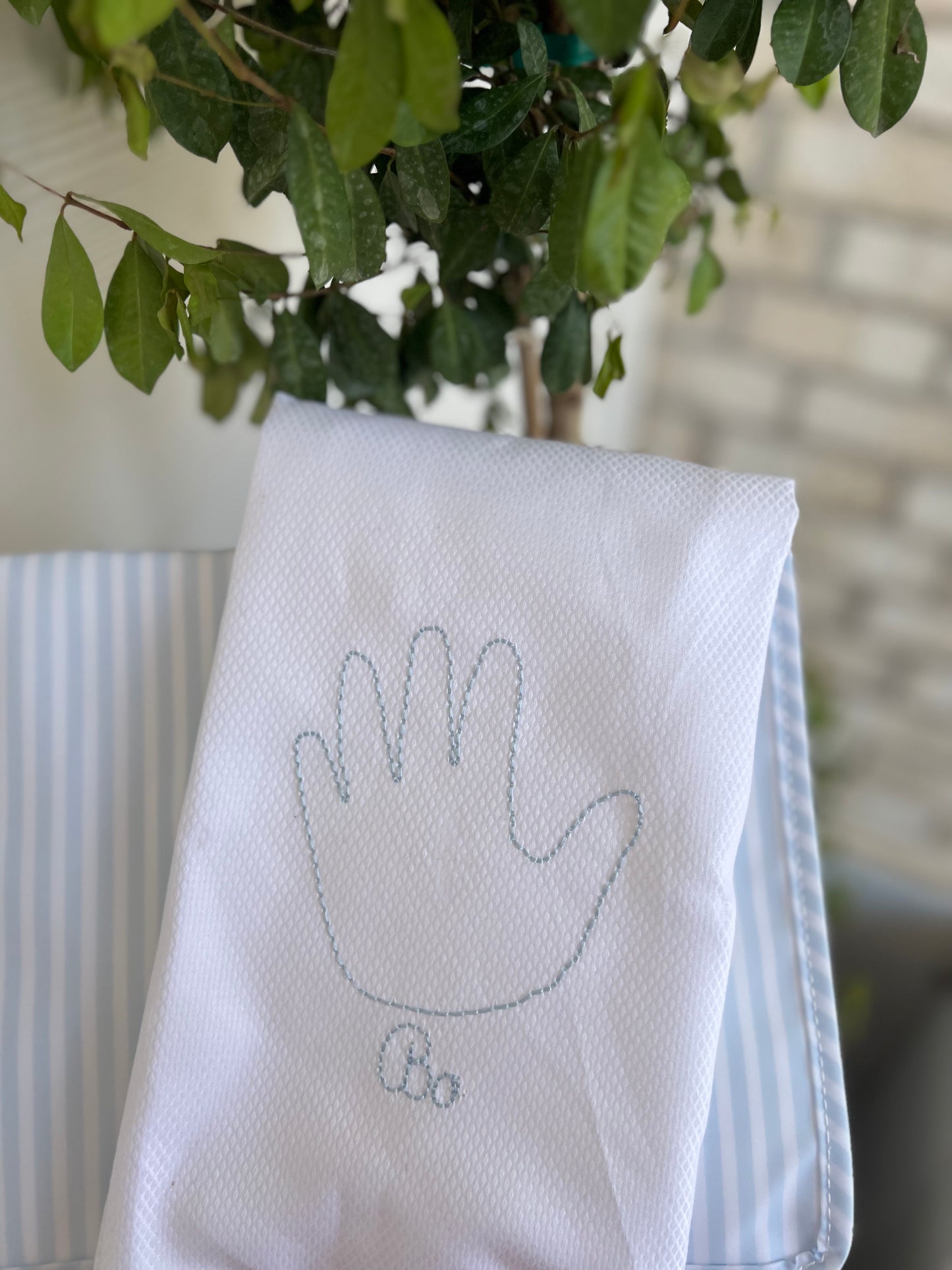 Handprint Tea Towel (2 handprints) *Please read description