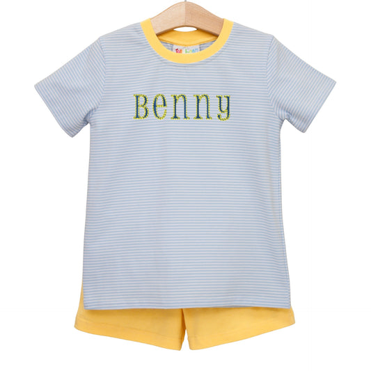 Graham Short Set- Light Blue Stripe and Yellow