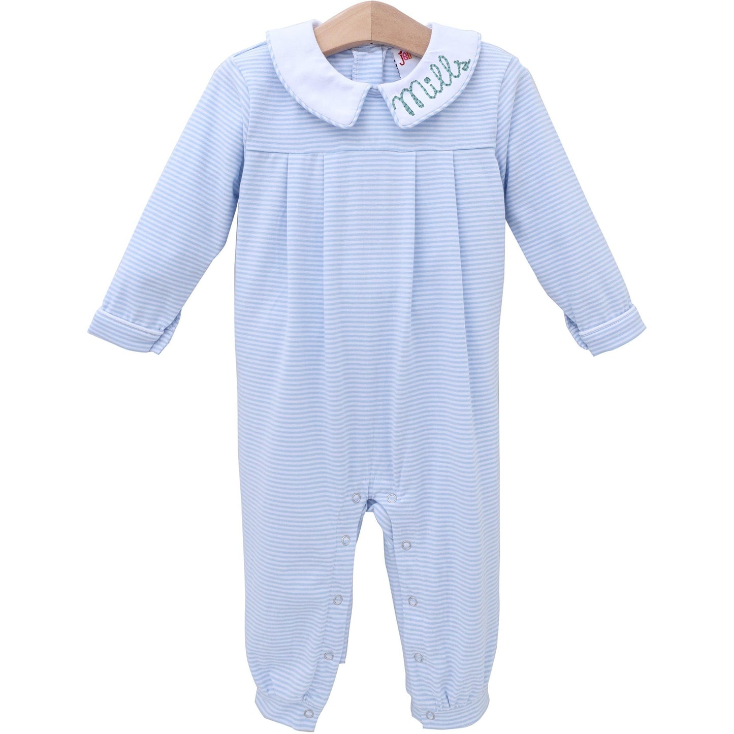 Henry Romper- Light Blue Stripe