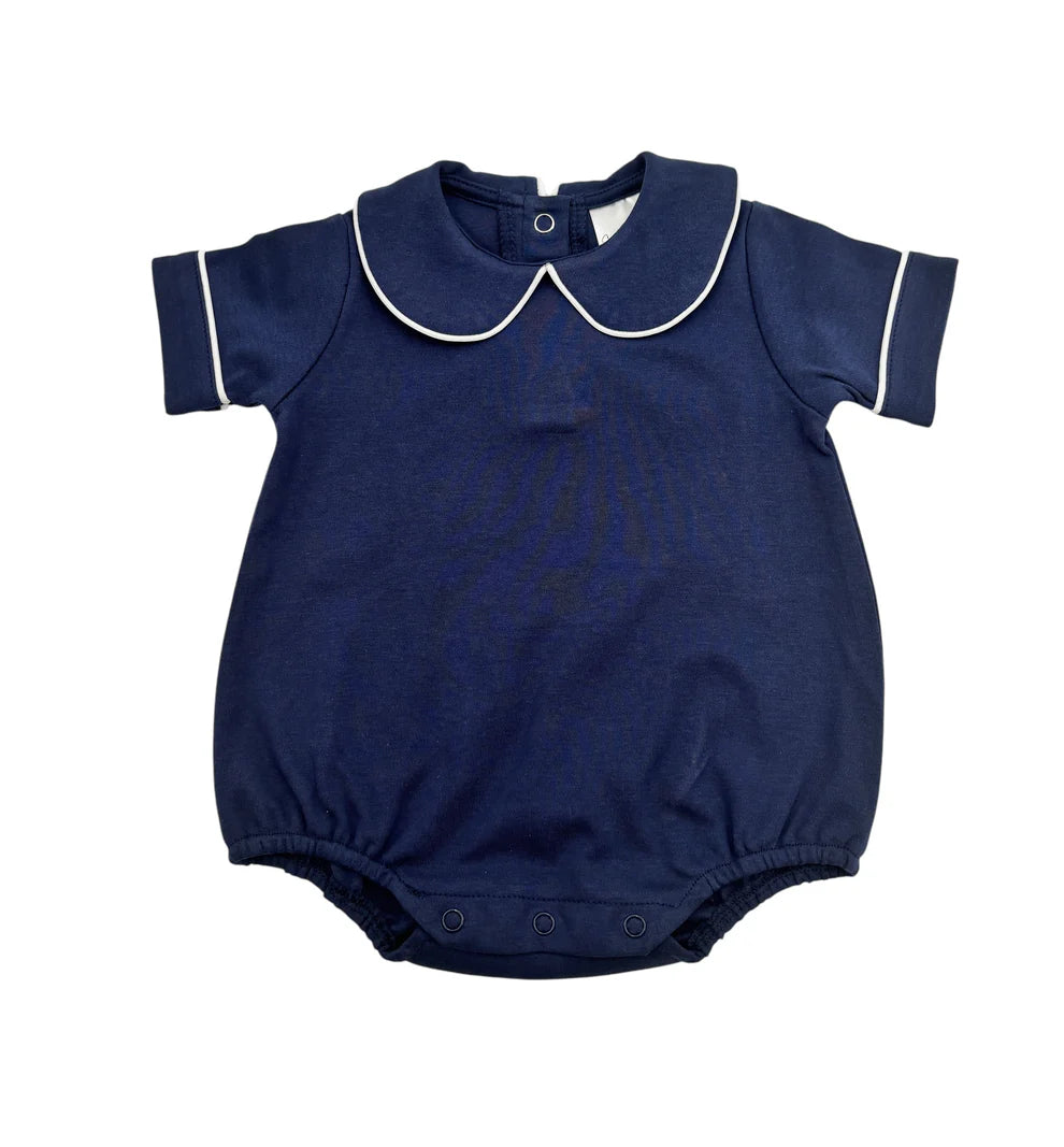Piped Collared Bubble-Navy