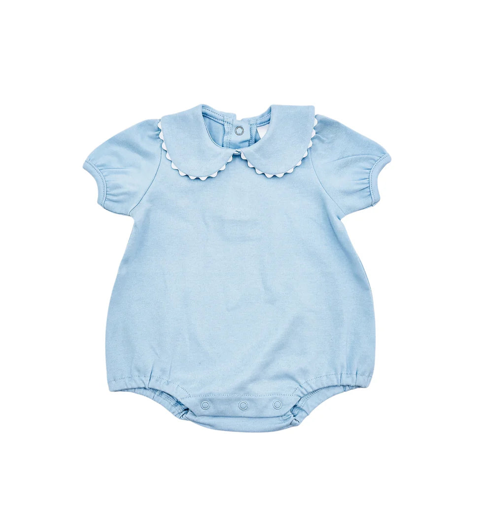 Scalloped Collared Bubble-Light Blue