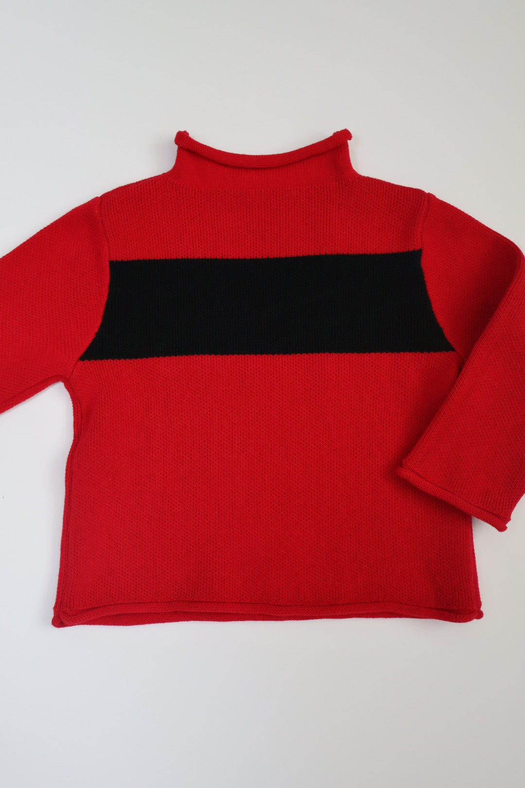 Stripe Rollneck Sweater- Red & Black