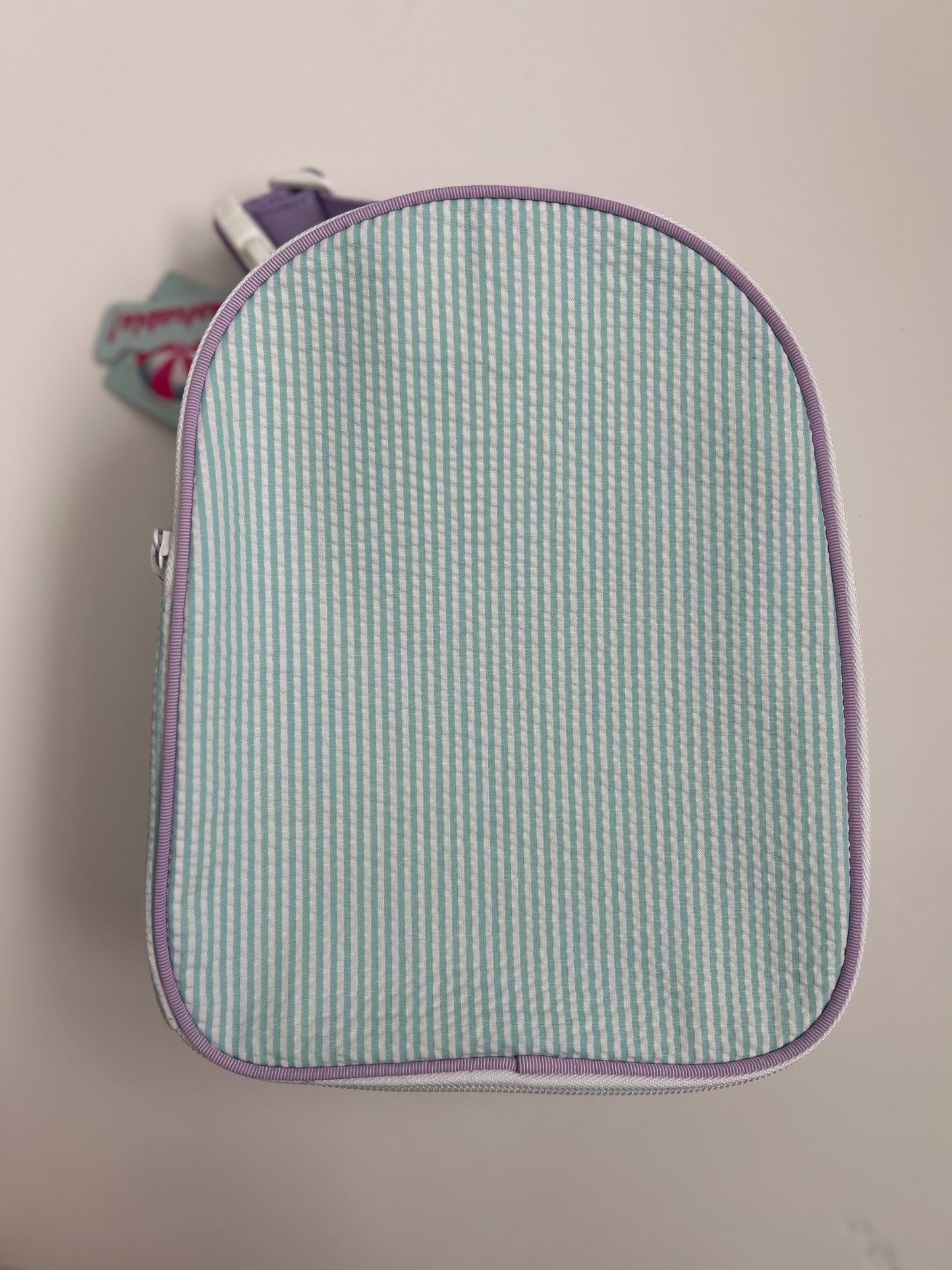 IN STOCK Aqua/ Lavender Seersucker Gum Drop Lunch Box
