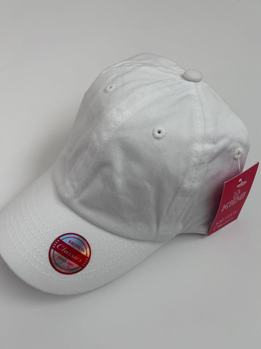White Baseball Cap 2T-4T Size