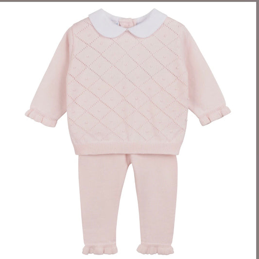 Girls Peter Pan Diamond Knit Set