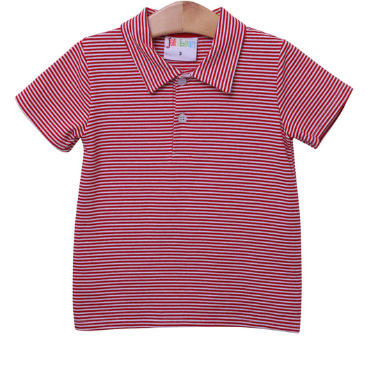 Michael Short Sleeve Polo-Red Stripe