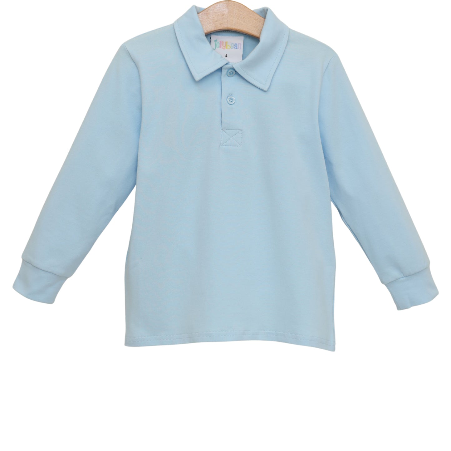 Michael Long Sleeve Polo- Light Blue