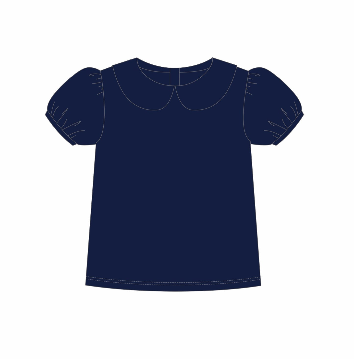 Peter Pan Collar Top- Navy