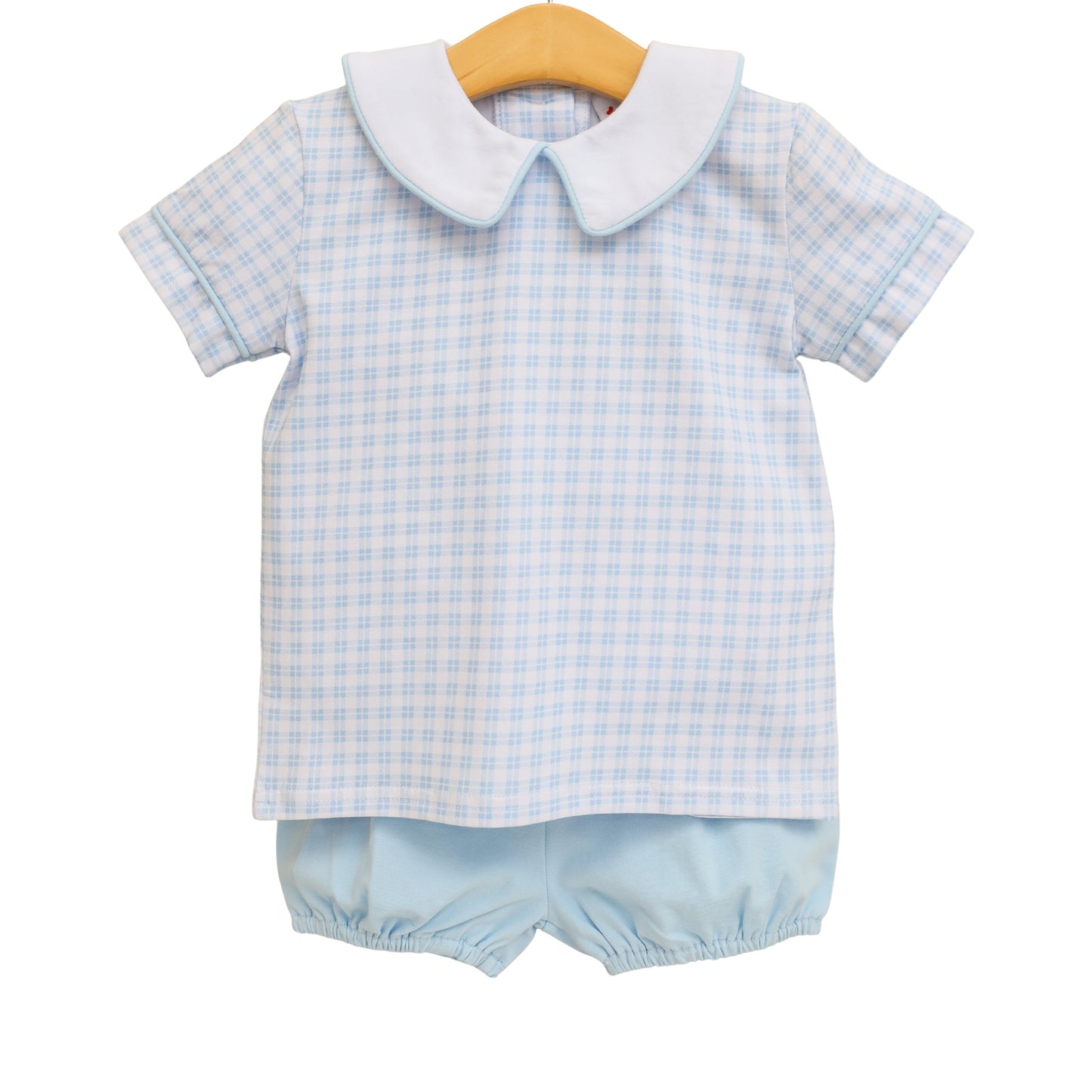Powder Blue Plaid Bloomer Set
