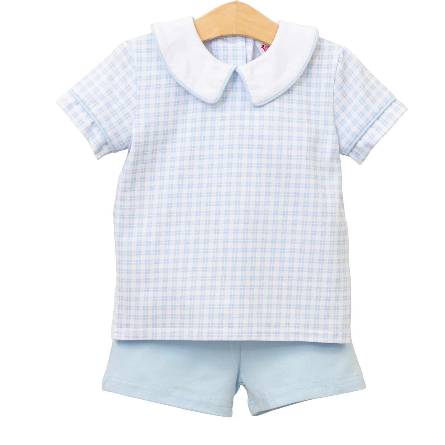 Powder Blue Plaid Short Set