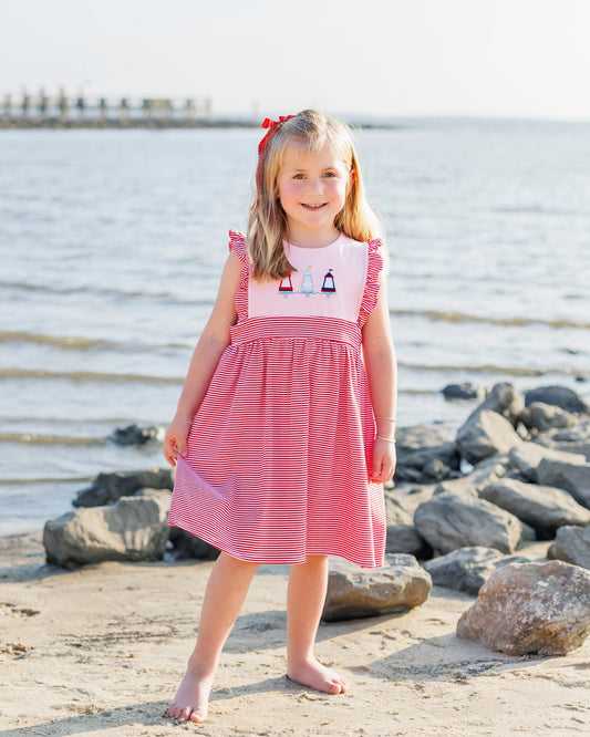 Red, White, and Buoy Sophia Dress