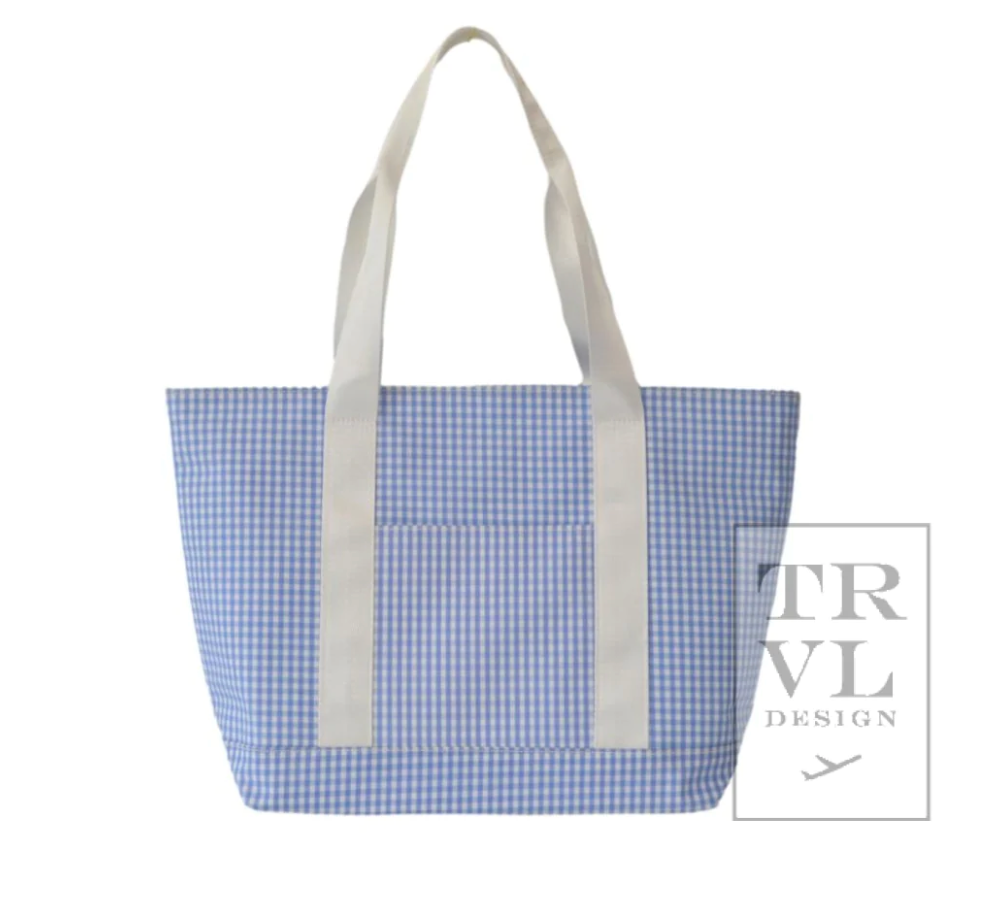 Classic Tote- Sky Gingham