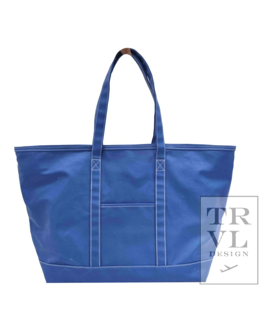 Maxi  Tote- Coated Canvas: Blue Bell